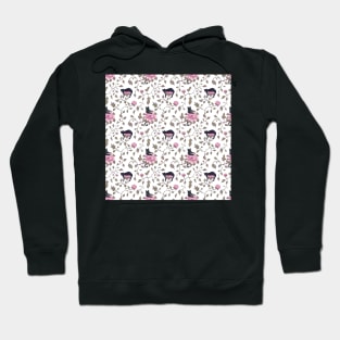 Peony flowers and cats Hoodie